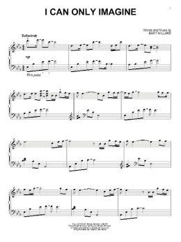 page one of I Can Only Imagine (Piano Solo)