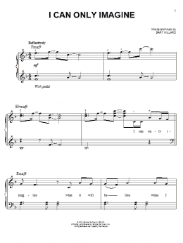 page one of I Can Only Imagine (Easy Piano)