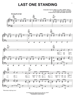 page one of Last One Standing (Piano, Vocal & Guitar Chords (Right-Hand Melody))