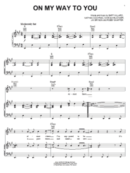 page one of On My Way To You (Piano, Vocal & Guitar Chords (Right-Hand Melody))