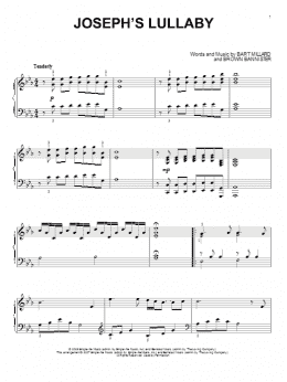 page one of Joseph's Lullaby (Piano Solo)