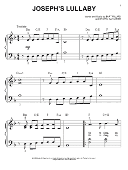 page one of Joseph's Lullaby (Big Note Piano)