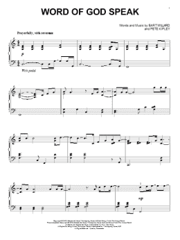 page one of Word Of God Speak (Piano Solo)