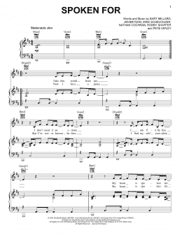 page one of Spoken For (Piano, Vocal & Guitar Chords (Right-Hand Melody))
