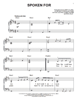 page one of Spoken For (Easy Piano)
