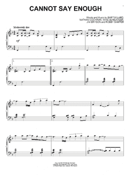 page one of Cannot Say Enough (Piano Solo)