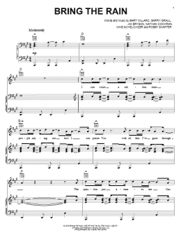 page one of Bring The Rain (Piano, Vocal & Guitar Chords (Right-Hand Melody))