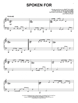 page one of Spoken For (Piano Solo)