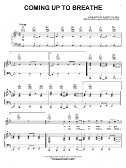 page one of Coming Up To Breathe (Piano, Vocal & Guitar Chords (Right-Hand Melody))