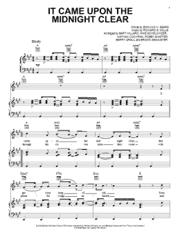 page one of It Came Upon A Midnight Clear (Piano, Vocal & Guitar Chords (Right-Hand Melody))