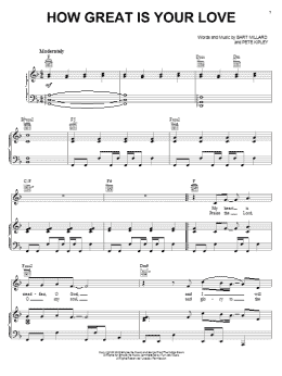 page one of How Great Is Your Love (Piano, Vocal & Guitar Chords (Right-Hand Melody))