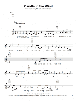 page one of Candle In The Wind (Ukulele)