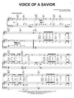 page one of Voice Of A Savior (Piano, Vocal & Guitar Chords (Right-Hand Melody))