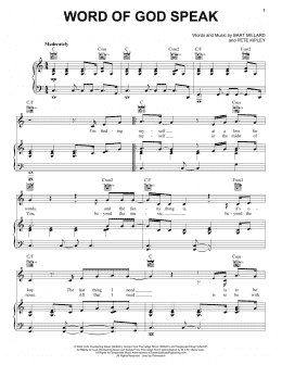 page one of Word Of God Speak (Piano, Vocal & Guitar Chords (Right-Hand Melody))