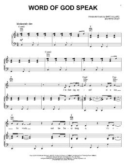 page one of Word Of God Speak (Piano, Vocal & Guitar Chords (Right-Hand Melody))