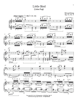 page one of Little Bird (Liden Fugl), Op. 43, No. 4 (Piano Solo)