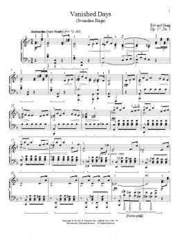 page one of Vanished Days (Svundne Dage), Op. 57, No. 1 (Piano Solo)