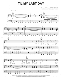 page one of Til My Last Day (Piano, Vocal & Guitar Chords (Right-Hand Melody))