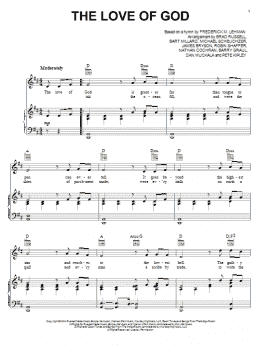 page one of The Love Of God (Piano, Vocal & Guitar Chords (Right-Hand Melody))