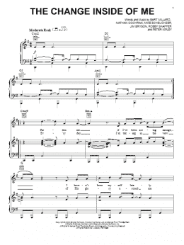 page one of The Change Inside Of Me (Piano, Vocal & Guitar Chords (Right-Hand Melody))