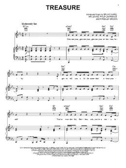 page one of Treasure (Piano, Vocal & Guitar Chords (Right-Hand Melody))