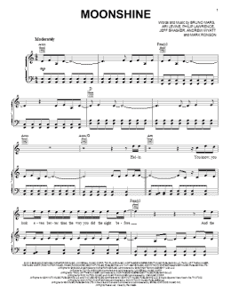 page one of Moonshine (Piano, Vocal & Guitar Chords (Right-Hand Melody))