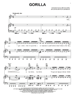 page one of Gorilla (Piano, Vocal & Guitar Chords (Right-Hand Melody))