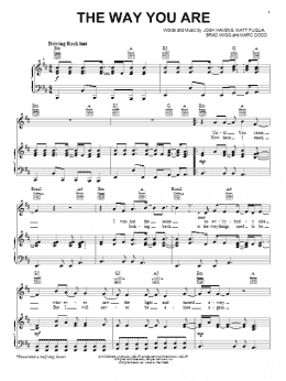 page one of The Way You Are (Piano, Vocal & Guitar Chords (Right-Hand Melody))