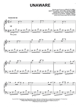 page one of Unaware (Piano Solo)