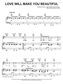 page one of Love Will Make You Beautiful (Piano, Vocal & Guitar Chords (Right-Hand Melody))