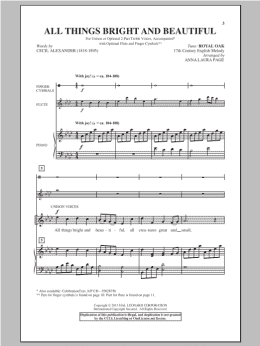 page one of All Things Bright And Beautiful (arr. Anna Laura Page) (2-Part Choir)