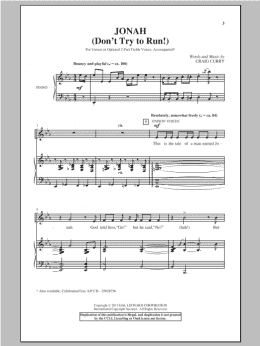 page one of Jonah (Don't Try To Run!) (Unison Choir)