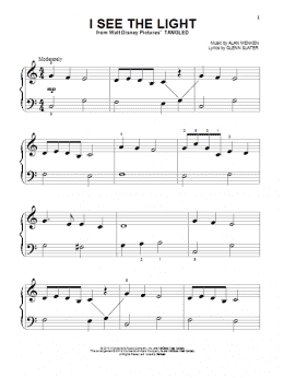page one of I See The Light (from Tangled) (Beginning Piano Solo)