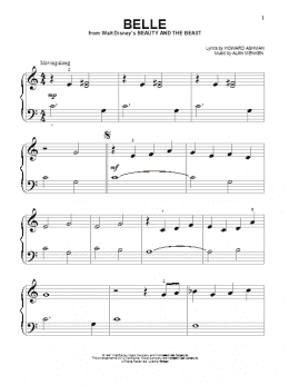 page one of Belle (from Beauty And The Beast) (Beginning Piano Solo)