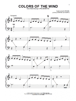 page one of Colors Of The Wind (from Pocahontas) (Beginning Piano Solo)