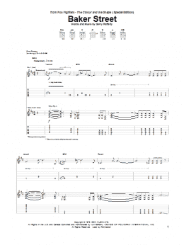 page one of Baker Street (Guitar Tab)