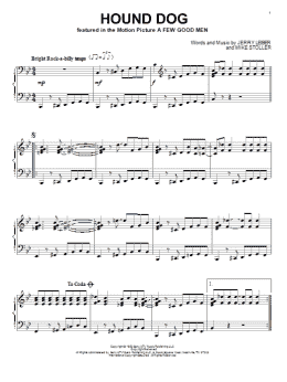 page one of Hound Dog (Piano Solo)
