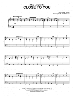 page one of (They Long To Be) Close To You (Piano Solo)