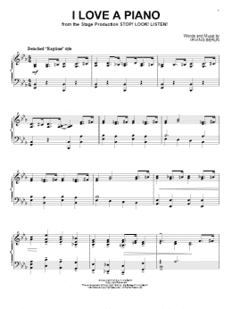 page one of I Love A Piano (Piano Solo)