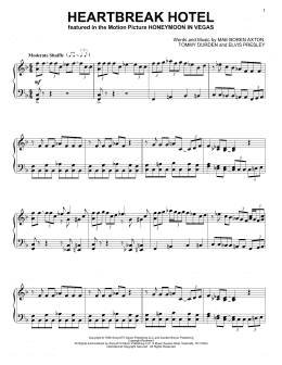 page one of Heartbreak Hotel (Piano Solo)