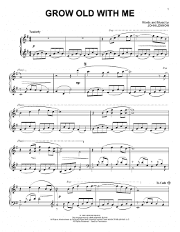 page one of Grow Old With Me (Piano Solo)