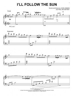 page one of I'll Follow The Sun (Piano Solo)