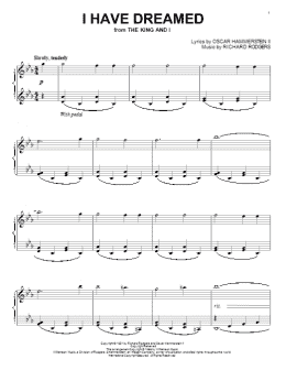 page one of I Have Dreamed (Piano Solo)