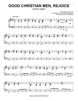 page one of Good Christian Men, Rejoice (Piano Solo)