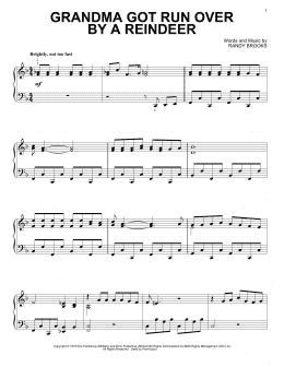 page one of Grandma Got Run Over By A Reindeer (Piano Solo)