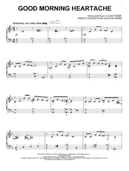 page one of Good Morning Heartache (Piano Solo)
