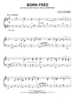 page one of Born Free (Piano Solo)