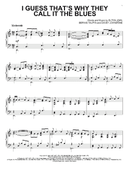 page one of I Guess That's Why They Call It The Blues (Piano Solo)