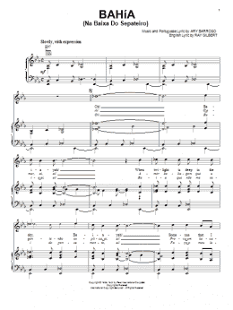 page one of Bahia (Na Baixa Do Sapateiro) (Piano, Vocal & Guitar Chords (Right-Hand Melody))