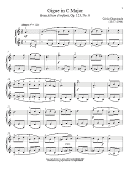 page one of Gigue In C Major (Piano Solo)